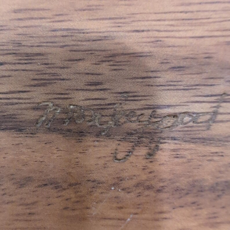 Vintage dienblad met geschulpte schelp van apenpeul met de hand gesneden afbeelding 4