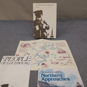 Vintage 1981 Fort van Louisbourg Reisgidskaart Christopher Moore Nova Scotia afbeelding 1