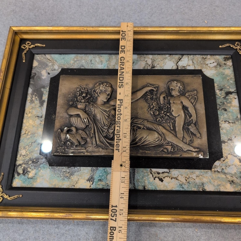 Andrew Kolb & Son Neoclassical Relief Wall Art Gold Frame Cherub Style 875 image 6