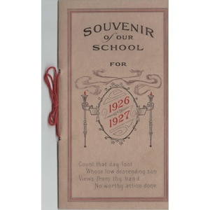 Vintage 1926-1927 Souvenir School Booklet Barron Township Wisconsin image 1