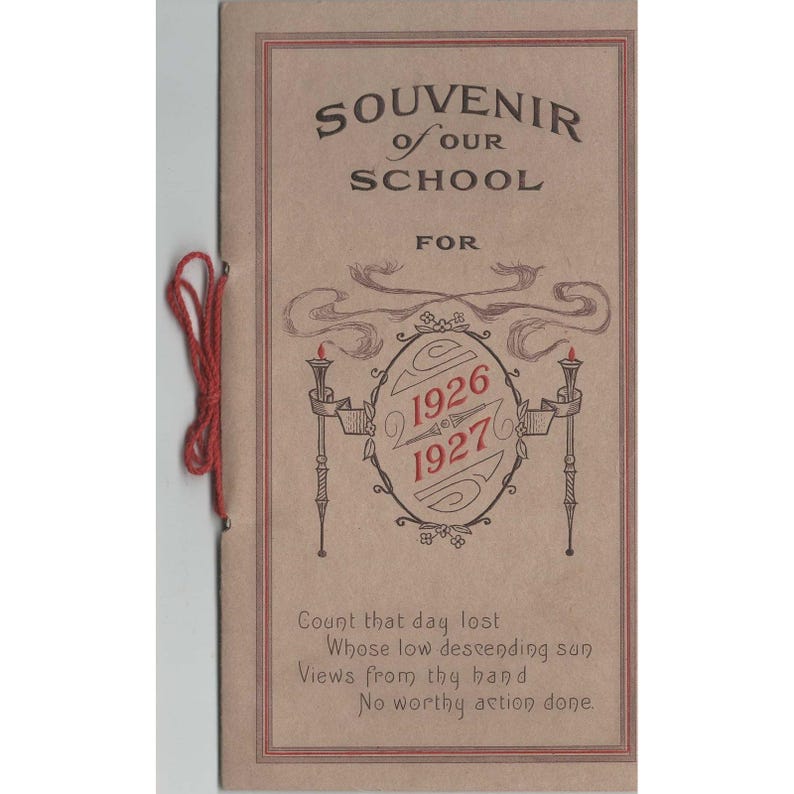 Vintage 1926-1927 Souvenir School Booklet Barron Township Wisconsin image 1