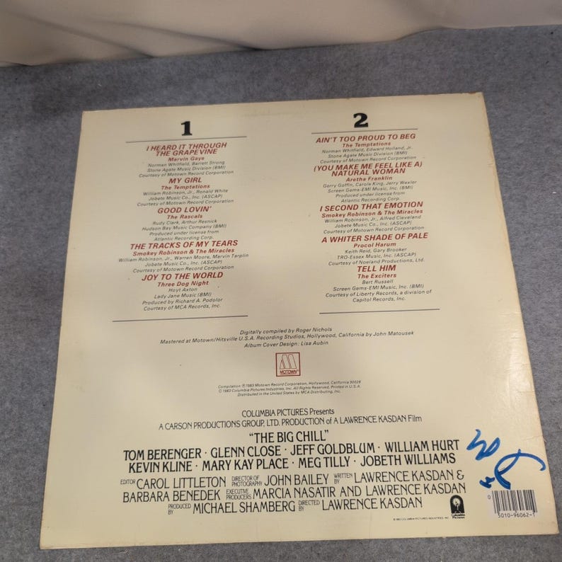 Colonna sonora originale del film Il grande freddo (The Big Chill Original Motion Picture Soundtrack), vinile LP, 1983, Motown, 6062ML immagine 2