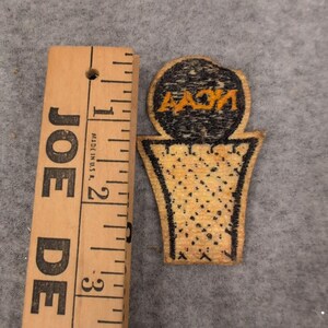 Vintage NCAA Basketball Hoop Net Embroidered Patch Black Gold Collectible VG image 2