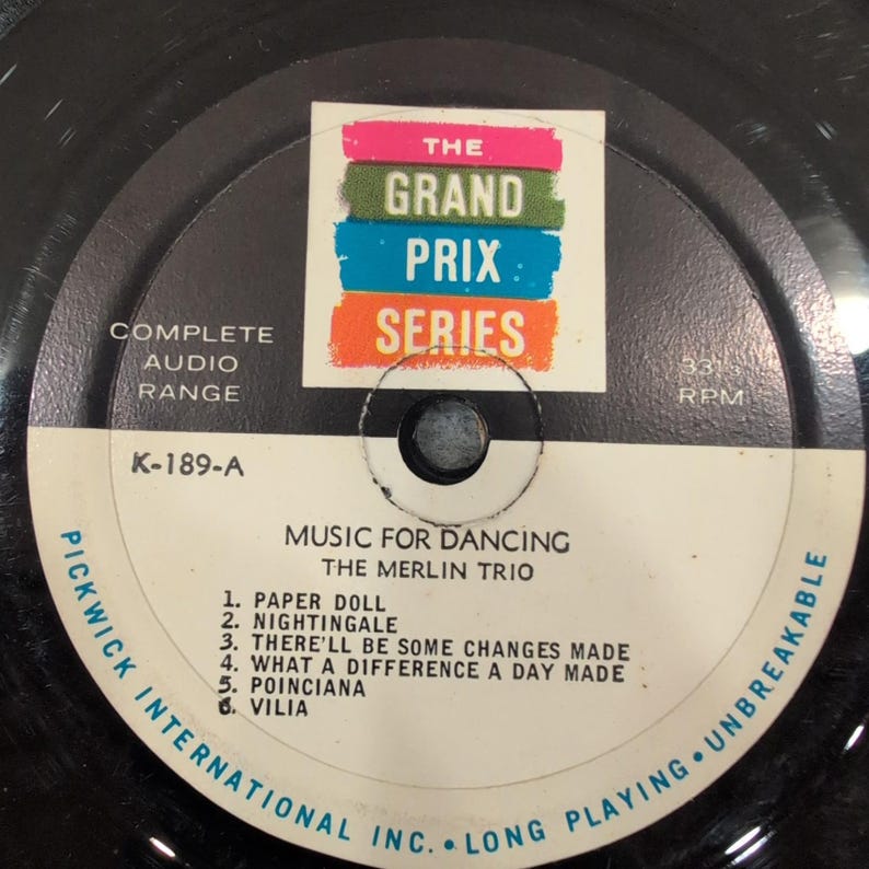 The Merlin Trio Music for Dancing Vinyl LP Grand Prix Series K-189 Pickwick Jazz image 3