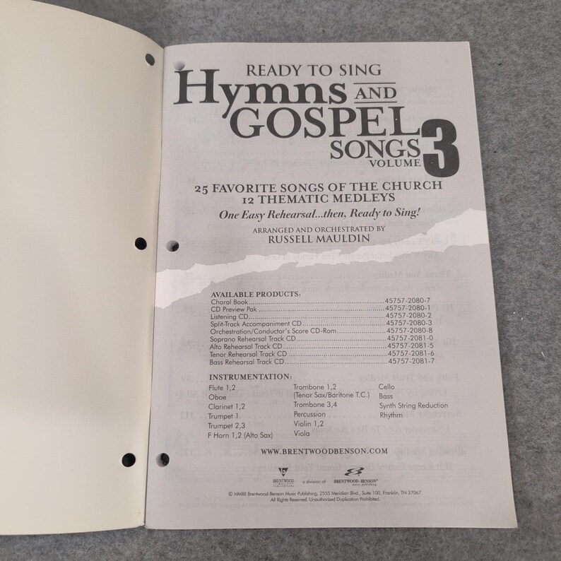 Ready to Sing Hymns and Gospel Songs Vol 3 Russell Mauldin SATB Choral Book image 2