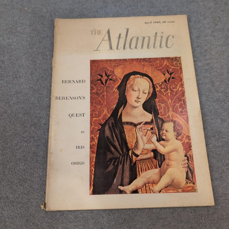 The Atlantic Monthly April 1960 Bernard Berenson Robert Frost Vintage Magazine image 1