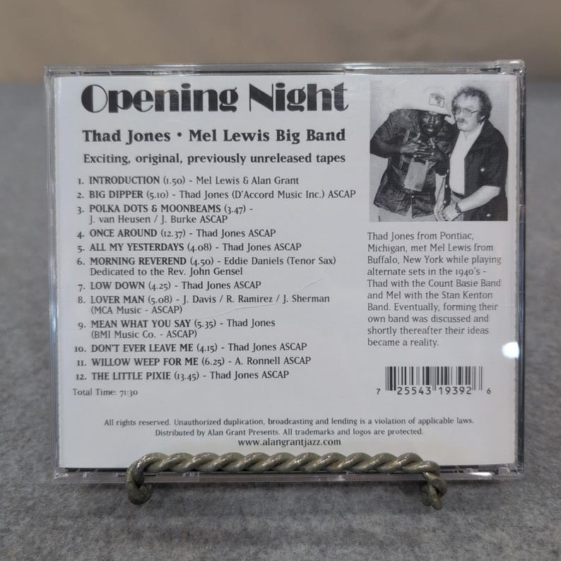 Thad Jones Mel Lewis Big Band Opening Night Live Village Vanguard CD 1966 Jazz image 2