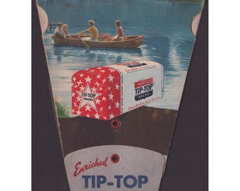 Vintage 1950 Ward Tip-Top Bread Folding Fan Advertising Warm Weather Snacks