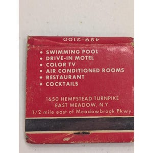 Vintage Coliseum Motor Inn Matchbook Nassau Coliseum NY Advertising image 2