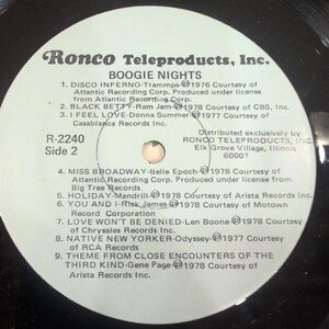 Boogie Nights 18 Top Disco Hits Ronco R-2240 Vinile LP 1978 Donna Summer Chic immagine 6