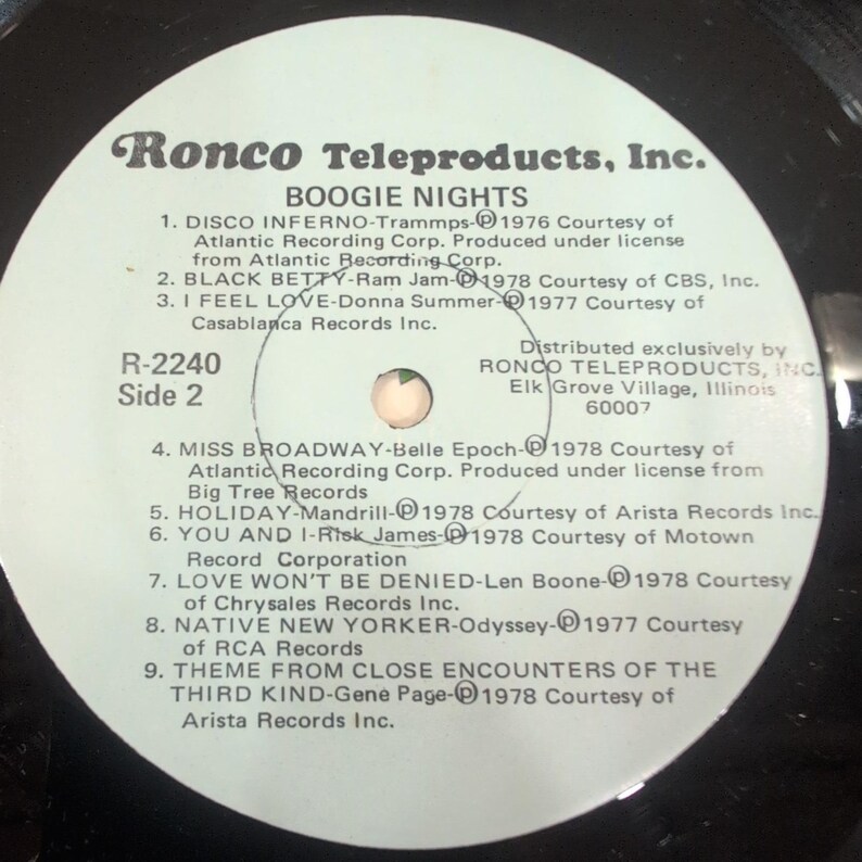 Boogie Nights 18 Top Disco Hits Ronco R-2240 Vinile LP 1978 Donna Summer Chic immagine 6