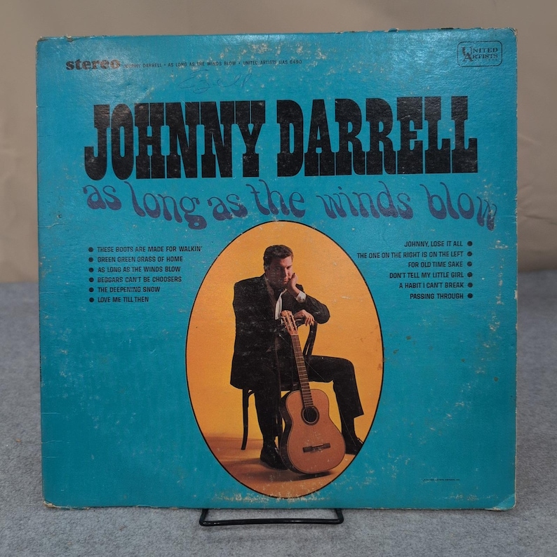Johnny Darrell - As Long As The Winds Blow - LP de Vinil - United Artists UAS 6490 - Estéreo imagem 1