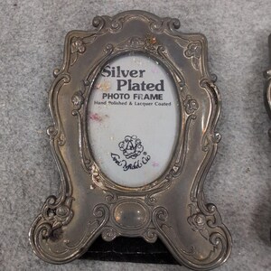 Loui Michel & Cie Silver Plated Art Nouveau Mini Photo Frames Set of 2 Floral image 3