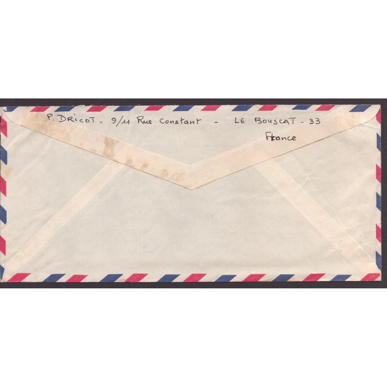 Vintage 1972 France Airmail Cover TAAF Guadeloupe Stamps Sarasota Florida VG image 2