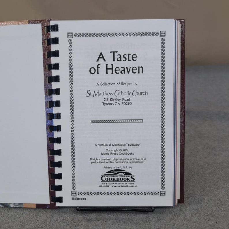 A Taste of Heaven St Matthew Catholic Church Cookbook Tyrone GA 2005 Spiralbound image 2