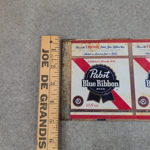 Vintage Pabst Blue Ribbon PBR Metal Beer Can Flat Sheet TapaCan Label Milwaukee image 4