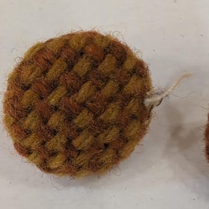 Set of 15 VTG Round Woven Buttons Brown Orange Accents Craft Sewing Apparel image 2