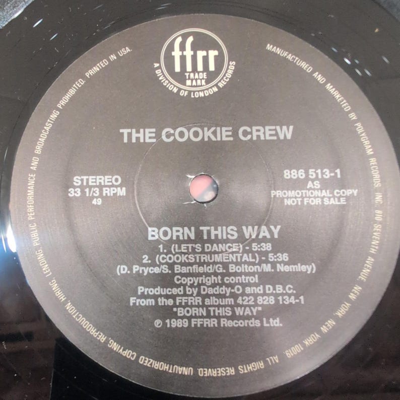 The Cookie Crew Born This Way 12" Vinyl Single 1989 Promo Prince Paul Remix VG image 7