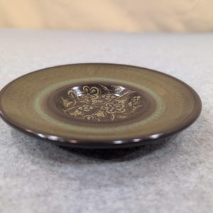 Franciscan Madeira Brown Moss Green Floral Earthenware Saucer Plate Vintage MCM image 2