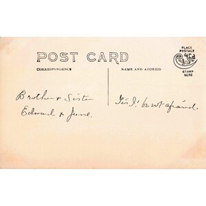 Postal fotográfica real (RPPC) Mujer "Effie" Retrato eduardiano c. 1910 Reverso dividido imagen 2