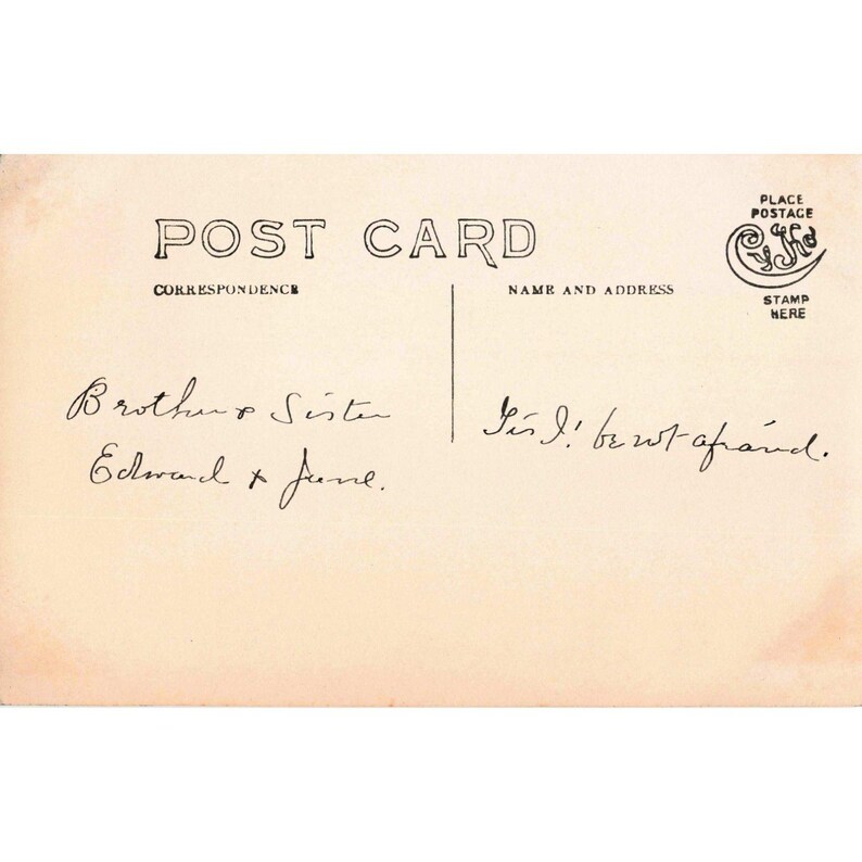 Postal fotográfica real (RPPC) Mujer "Effie" Retrato eduardiano c. 1910 Reverso dividido imagen 2