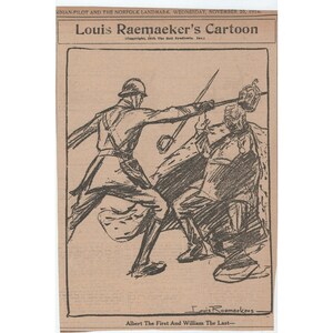 Louis Raemaekers Politische Cartoons aus dem Ersten Weltkrieg aus dem Jahr 1918, Ausschnitte aus Norfolk-Wahrzeichen Bild 2