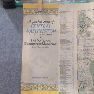 Vtg 1948 National Geographic Pocket Map Central Washington DC District Columbia image 2