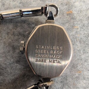 Vintage Woldman Ladies Cocktail Watch Swiss Made Silver Tone Untested image 4