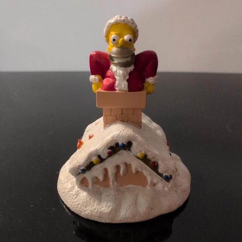 Hawthorne Village Simpsons Fat Chance Homer Santa Figurine 2005 image 1
