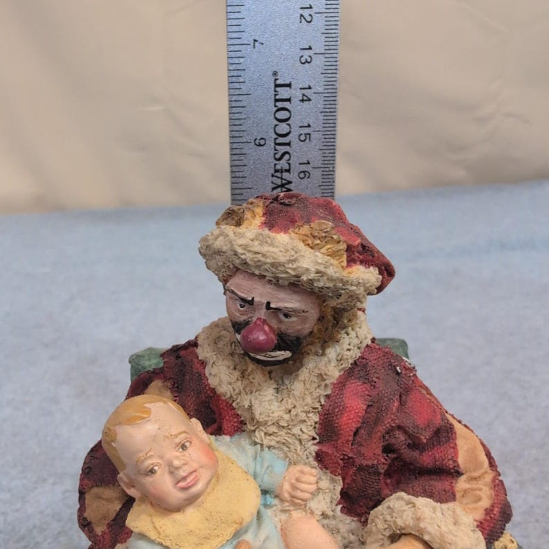 Imágenes de la figura de Papá Noel payaso de la colección Emmett 1994 Flambro Emmett Kelly Jr imagen 4