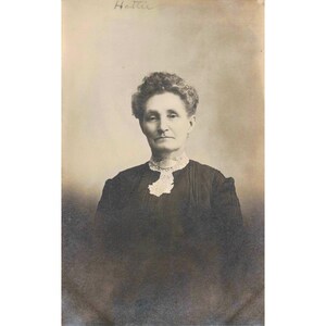 Antique RPPC Real Photo Postcard Woman Hattie Lace Collar CYKO c1910 Portrait image 1