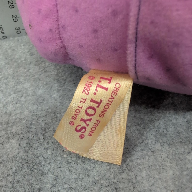 TL Toys 1992 Easter Bunny Doll Purple Outfit Plush Bunny Toy image 3