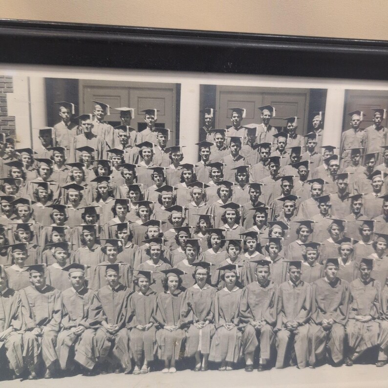 Vintage Anniston High School 1950 Class Graduation Photo Framed Lance Johnson image 3