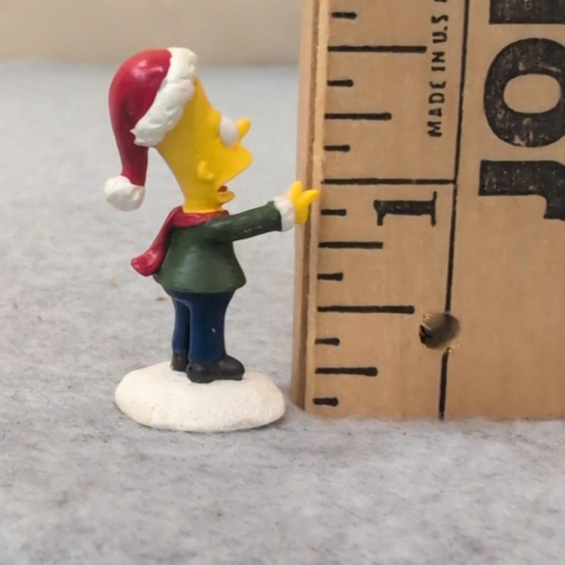 The Simpsons Hawthorne Village Bart Watch Out Homey Figurine 2005 Santa Hat image 3