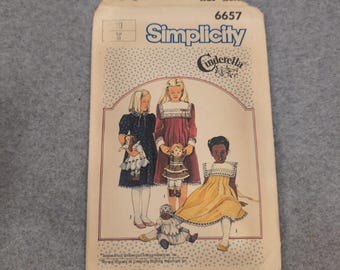 Simplicity 6657 Girls Cinderella Dress Sewing Pattern Size 10 Vintage 1984