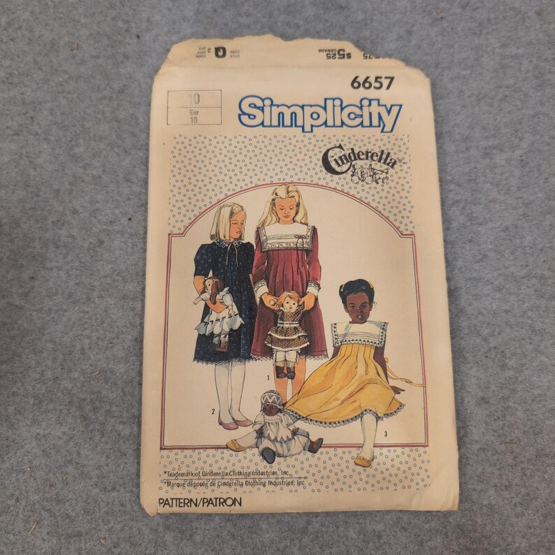 Simplicity 6657 Girls Cinderella Dress Sewing Pattern Size 10 Vintage 1984 image 1