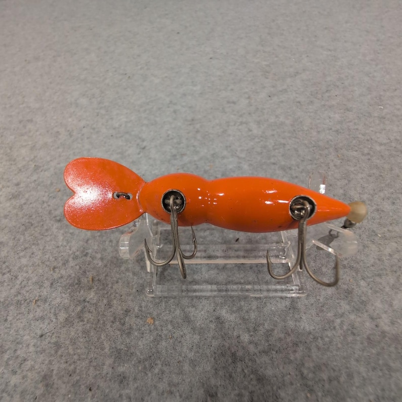 Whopper Stopper Hellbender Esca da pesca vintage arancione 1130 con scatola immagine 6