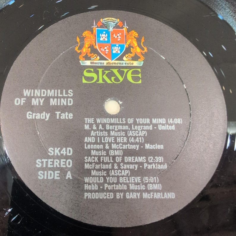Grady Tate Windmills of My Mind Vinyl LP Skye Records SK-4D Stereo 1968 Jazz image 6
