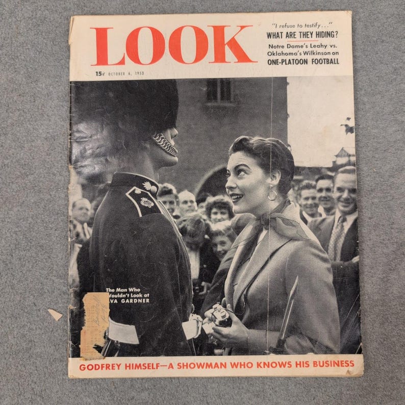 LOOK Magazine October 6 1953 Ava Gardner Notre Dame Football Arthur Godfrey image 1