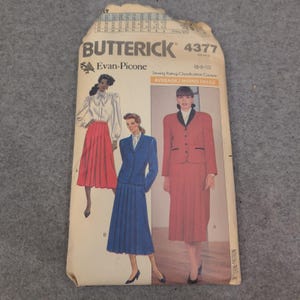 Butterick 4377 Evan-Picone Misses Jacket Blouse Skirt Sewing Pattern Size 6-8-10 image 1