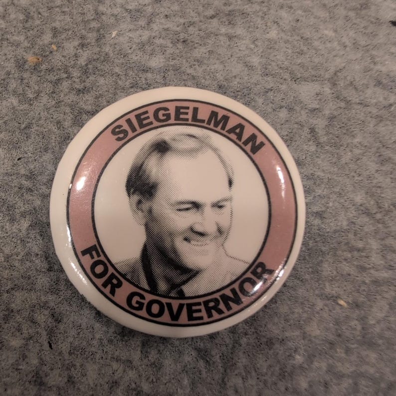 Don Siegelman For Governor Campaign Pinback Button Political Collectible image 1