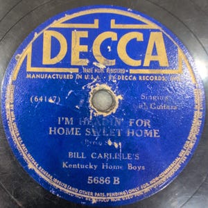 Bill Carlisle Kentucky Home Boys Decca 5686 Si Jésus devait venir Record 78 tours image 2