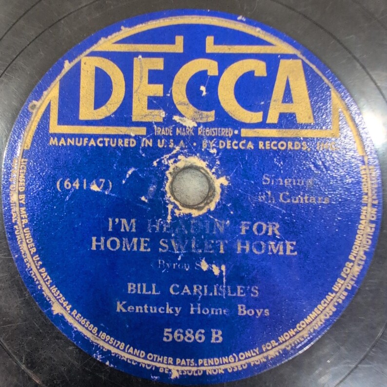 Bill Carlisle Kentucky Home Boys Decca 5686 Si Jésus devait venir Record 78 tours image 2