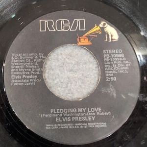 Elvis Presley Way Down Pledging My Love 45 RPM Vinyl Single RCA PB-10998 1977 image 1