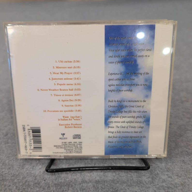 Voce An Intimate Expression of Faith Offered by Human Voice CD Trinity College image 2