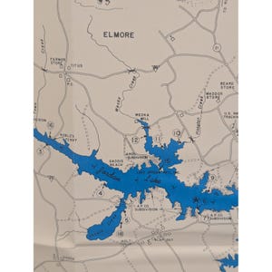 VTG 1970 Alabama Power Company Jordan Lake Recreation Map Coosa River 22" x 17" image 4