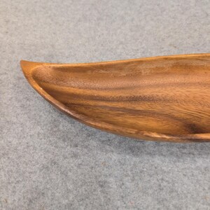 Philcraft Monkey Pod Wood Leaf Tray Hand Carved Philippines Brown image 2