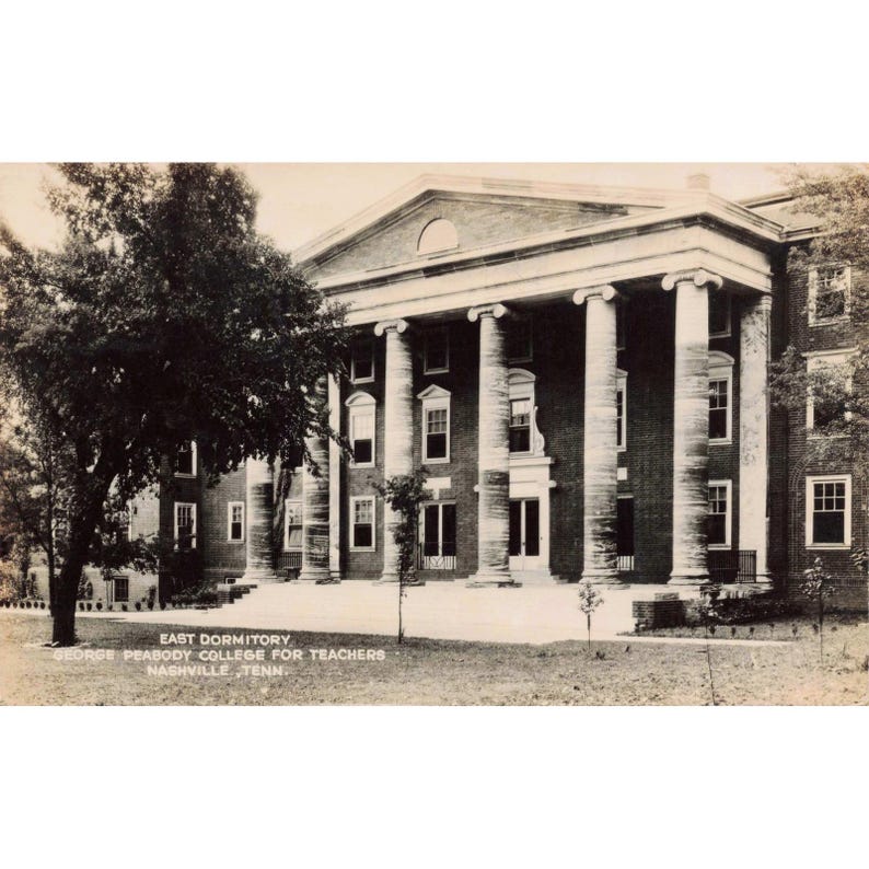 Nashville TN RPPC 1944 George Peabody College East Dormitory Real Photo Postcard image 1