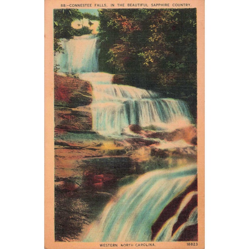 Connestee Falls Sapphire Country Western North Carolina Postcard Asheville image 1