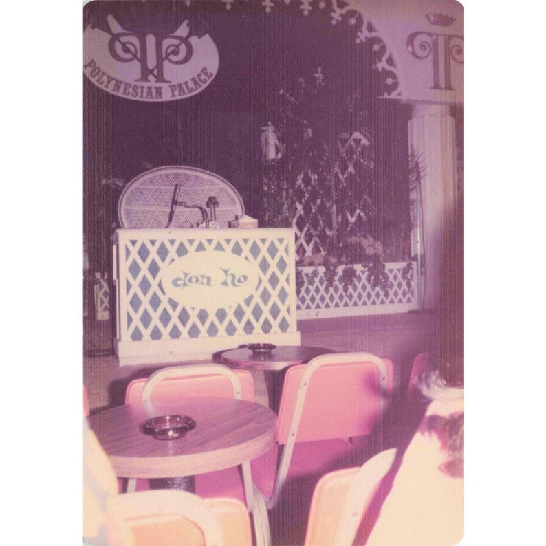 Photo vintage de la scène du Don Ho Polynesian Palace à Waikiki, Hawaï (3,5 x 5 pouces), décoration de salon image 1